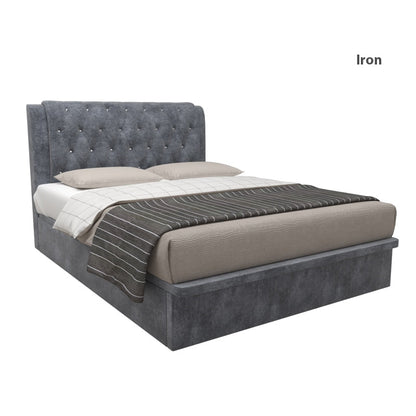 Hunter Velvet Fabric Storage Bed 14 Inch
