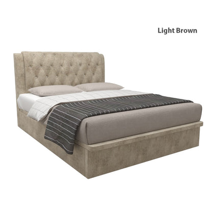 Hunter Velvet Fabric Storage Bed 12 Inch