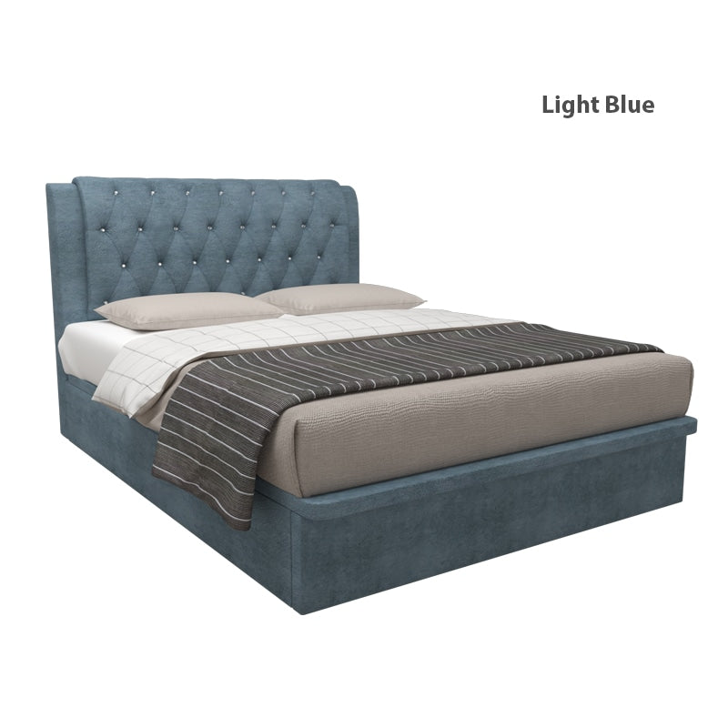 Hunter Velvet Fabric Storage Bed 14 Inch