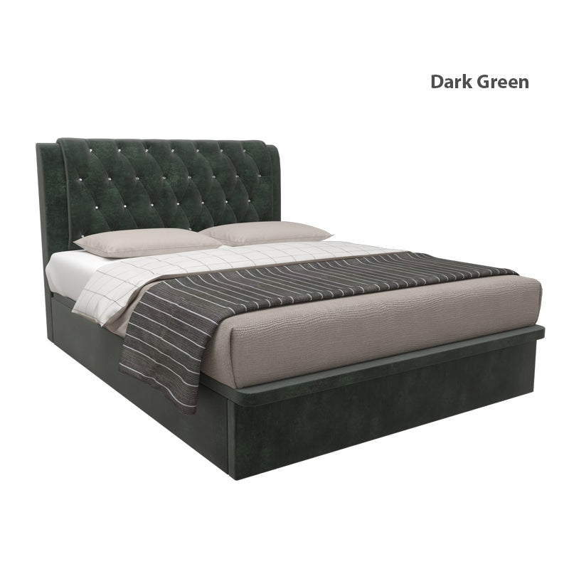 Hunter Velvet Fabric Storage Bed 12 Inch