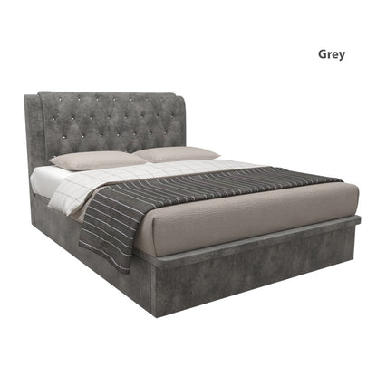 Hunter Velvet Fabric Storage Bed 12 Inch