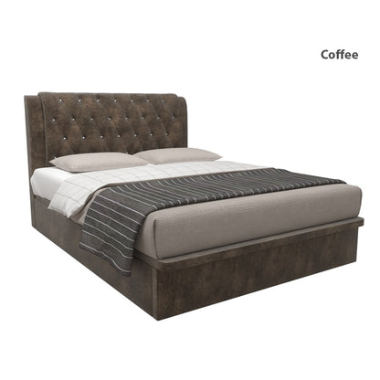 Hunter Velvet Fabric Storage Bed 16 Inch