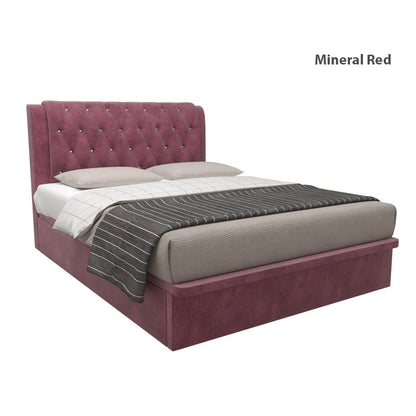 Hunter Velvet Fabric Storage Bed 16 Inch