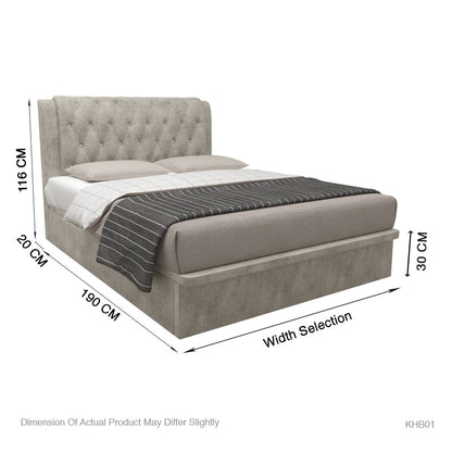 Hunter Velvet Fabric Storage Bed 12 Inch