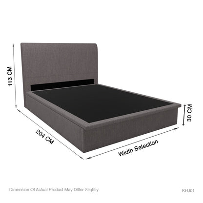 Lia Fabric Storage Bed 12 Inch