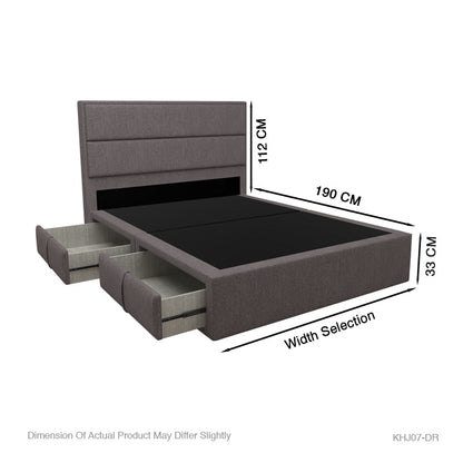 Calixto Fabric Drawer Bed with Drawer Left / Right