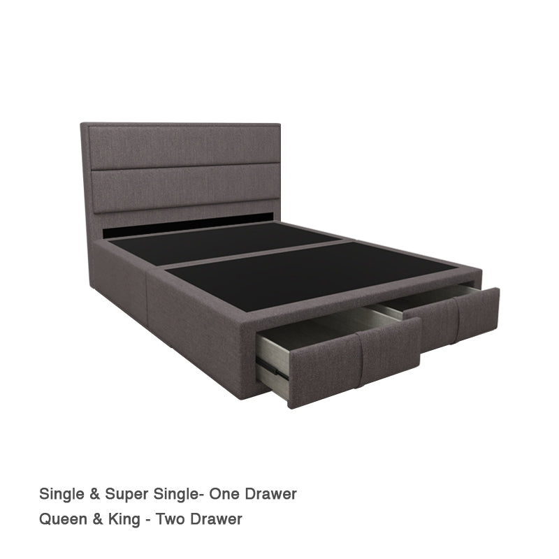 Calixto Fabric Drawer Bed with Drawer Front
