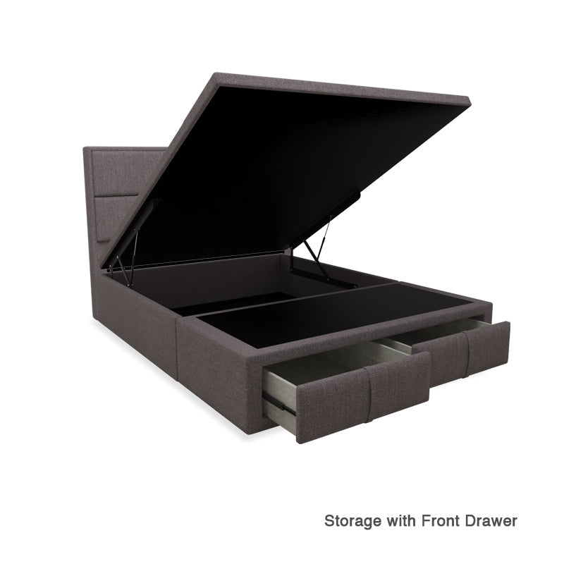 Calixto Fabric Drawer Storage Bed with Drawer Front