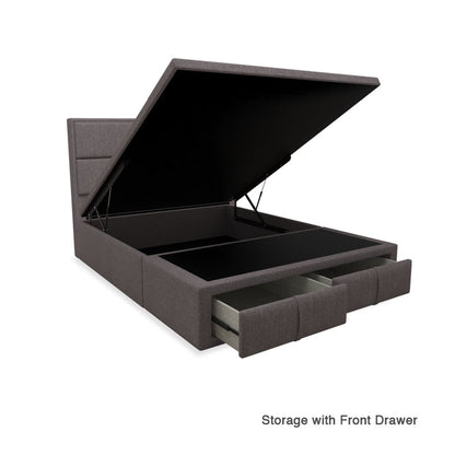 Calixto Fabric Drawer Storage Bed with Drawer Front