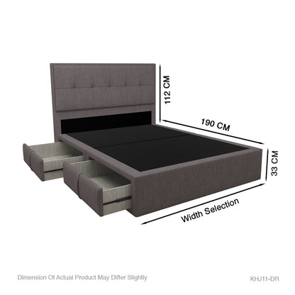 Carson Fabric Drawer Bed with Drawer Left / Right
