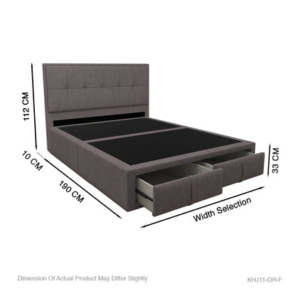 Carson Fabric Drawer Bed with Drawer Front