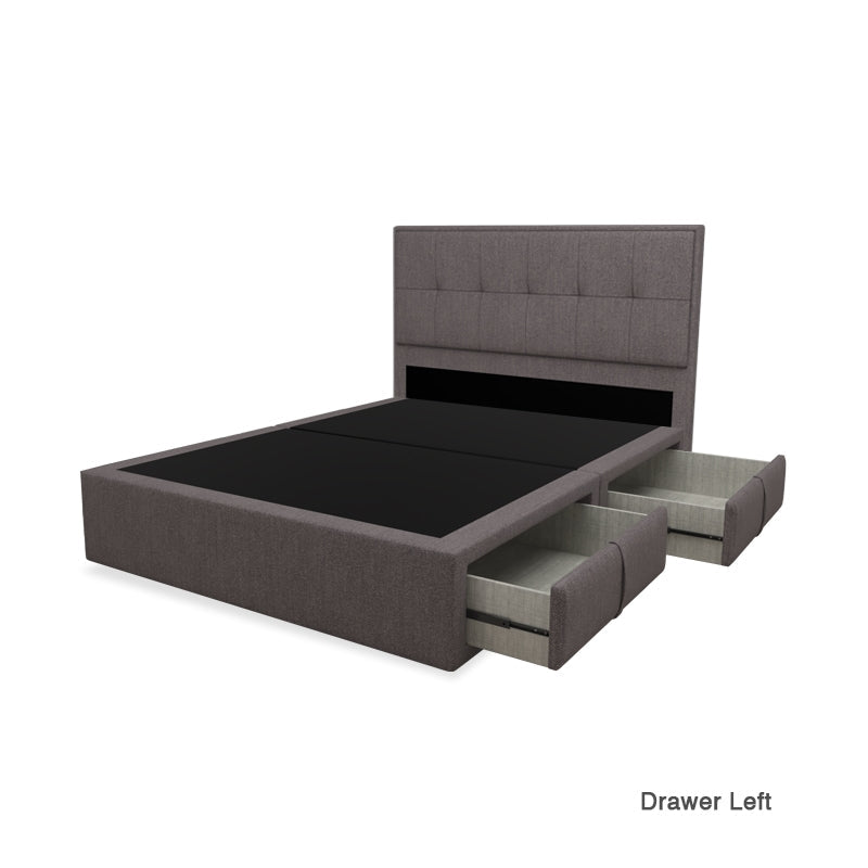Carson Fabric Drawer Bed with Drawer Left / Right