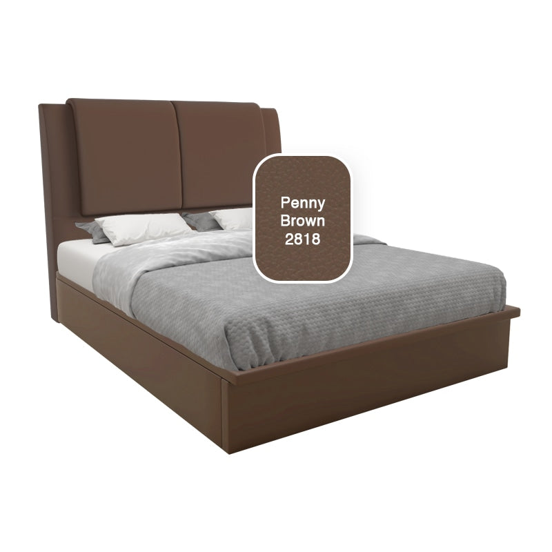 Saski Faux Leather Storage Bed 12 Inch