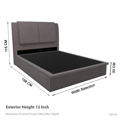 Saski Fabric Storage Bed 12 Inch