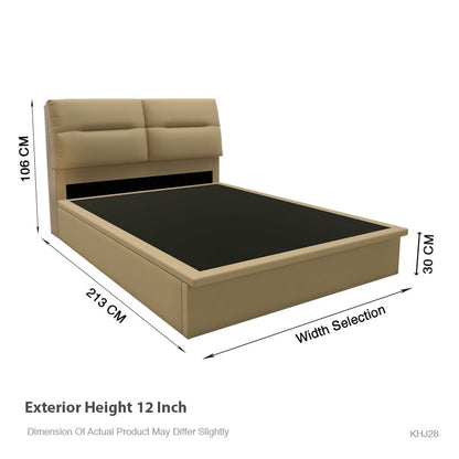 Vezzana Faux Leather Storage Bed 12 Inch
