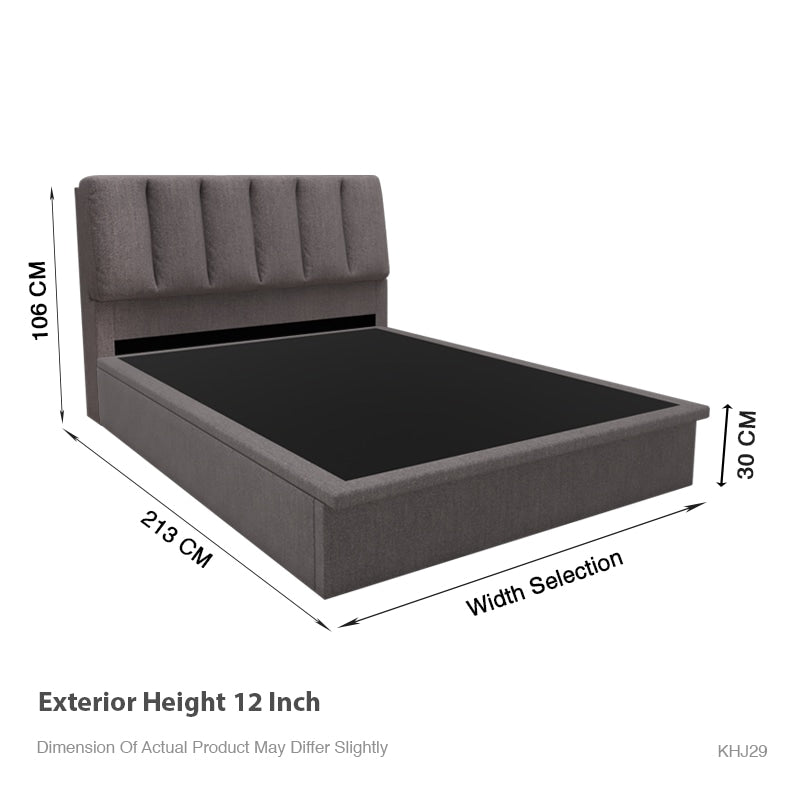 Tara Fabric Storage Bed 12 Inch
