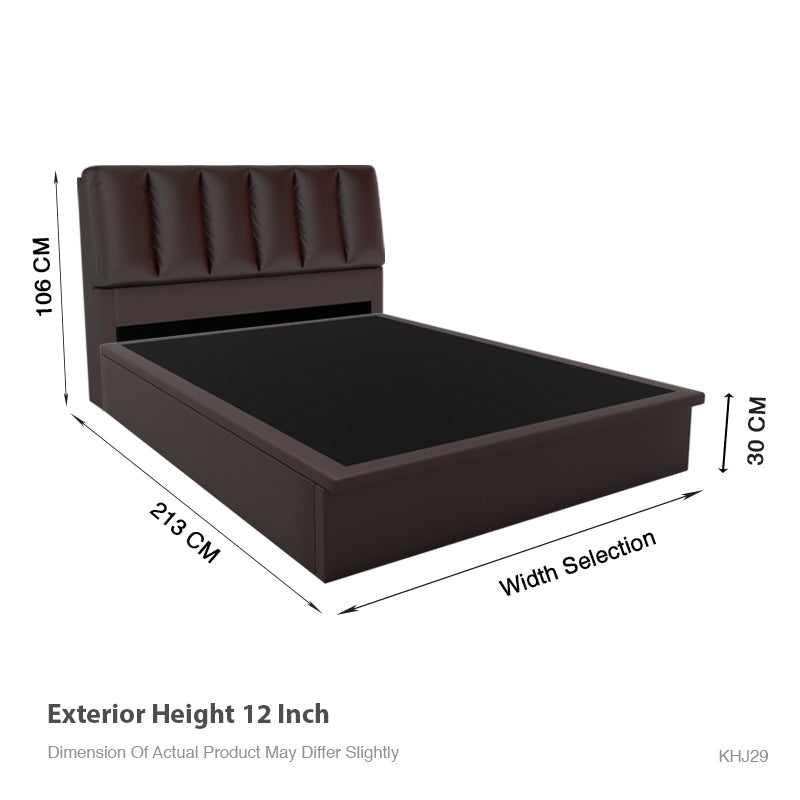 Tara Faux Leather Storage Bed 12 Inch