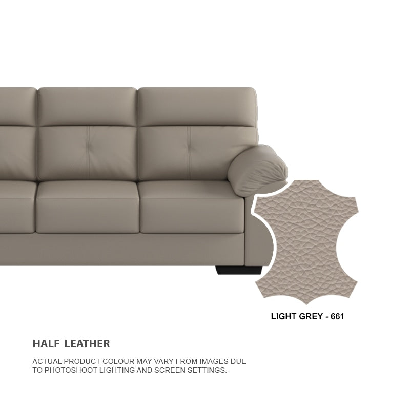 Henry Half Leather Cowhide 1 Seater Sofa