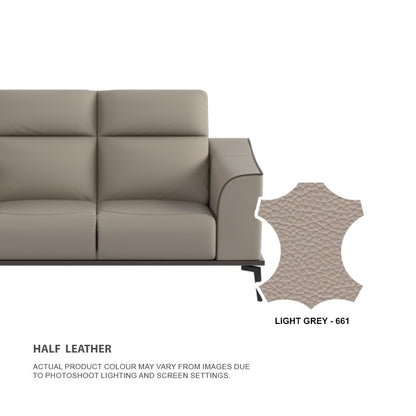 Gianna Half Leather Cowhide 1 Seater Sofa