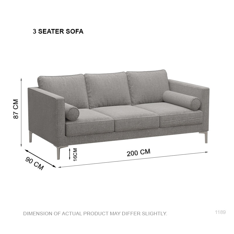 Leah Fabric 3 Seater Sofa (2.0 M) Model B