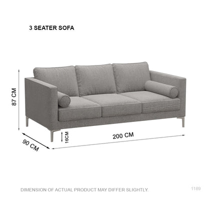 Leah Fabric 3 Seater Sofa (2.0 M) Model B