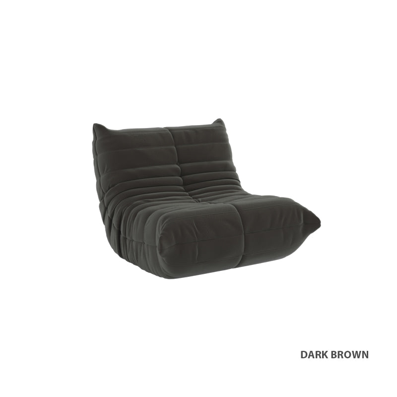 Kiara Lazy Caterpillar Leathaire Couch Ergonomic Design 1 Seater Sofa