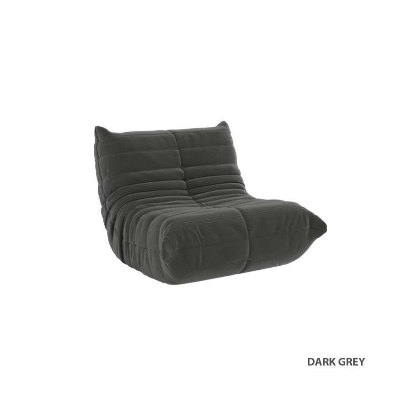 Kiara Lazy Caterpillar Leathaire Couch Ergonomic Design 1 Seater Sofa