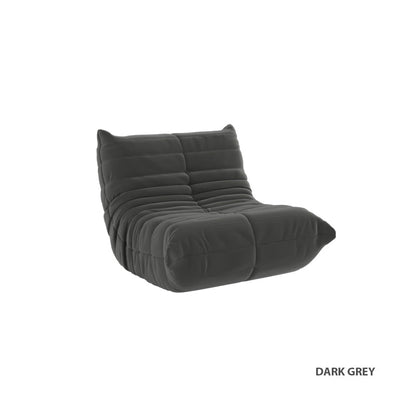 Kiara Lazy Caterpillar Leathaire Couch Ergonomic Design 1 Seater Sofa