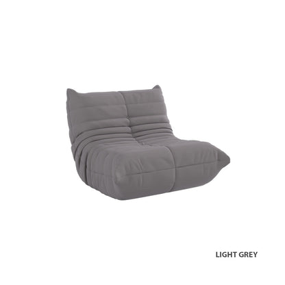 Kiara Lazy Caterpillar Leathaire Couch Ergonomic Design 1 Seater Sofa