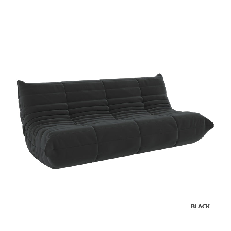 Kiara Lazy Caterpillar Leathaire Couch Ergonomic Design 3 Seater Sofa