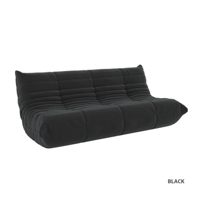 Kiara Lazy Caterpillar Leathaire Couch Ergonomic Design 3 Seater Sofa