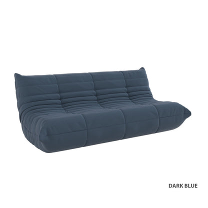 Kiara Lazy Caterpillar Leathaire Couch Ergonomic Design 3 Seater Sofa