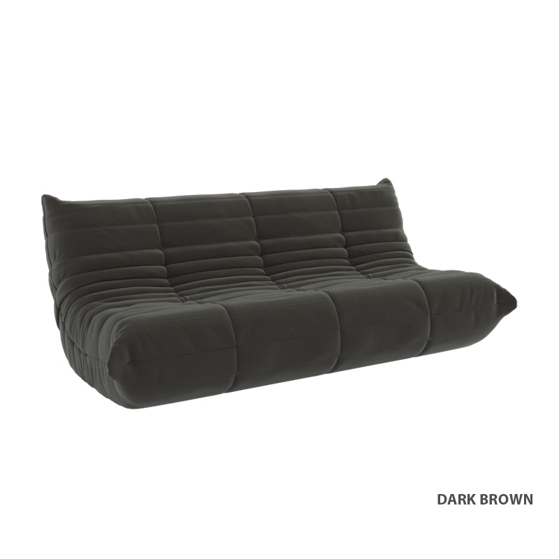 Kiara Lazy Caterpillar Leathaire Couch Ergonomic Design 3 Seater Sofa