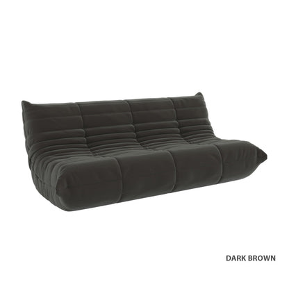Kiara Lazy Caterpillar Leathaire Couch Ergonomic Design 3 Seater Sofa