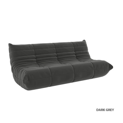 Kiara Lazy Caterpillar Leathaire Couch Ergonomic Design 3 Seater Sofa