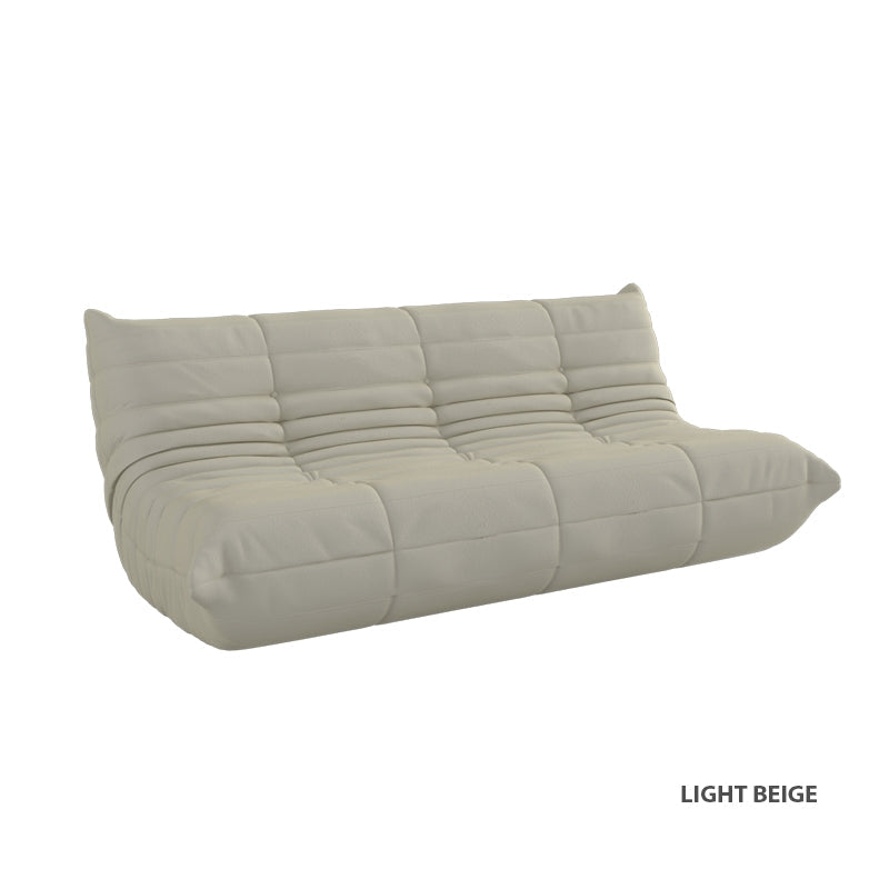 Kiara Lazy Caterpillar Leathaire Couch Ergonomic Design 3 Seater Sofa
