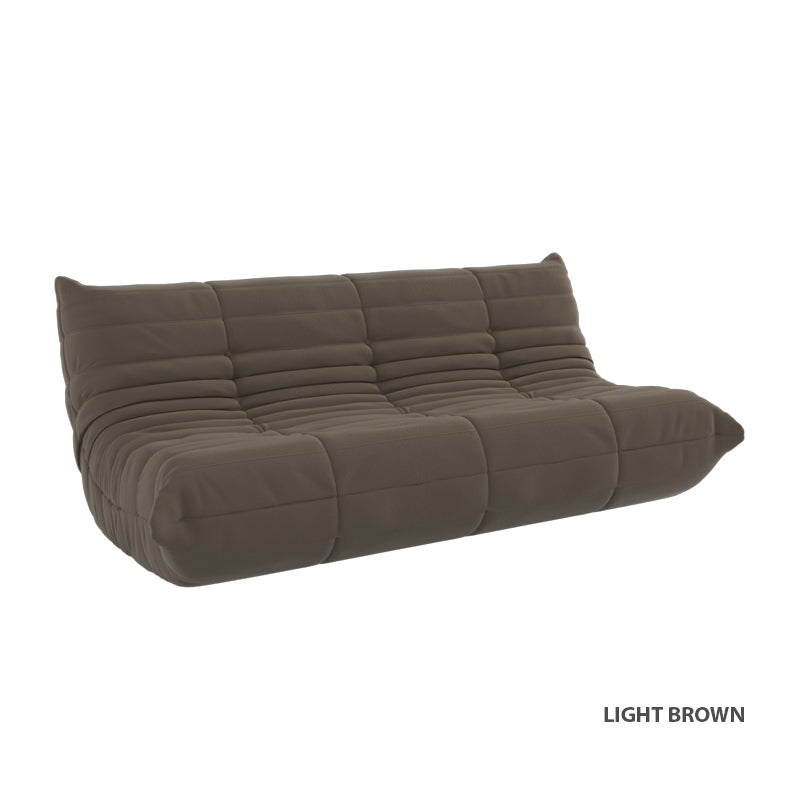 Kiara Lazy Caterpillar Leathaire Couch Ergonomic Design 3 Seater Sofa