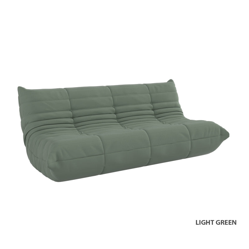 Kiara Lazy Caterpillar Leathaire Couch Ergonomic Design 3 Seater Sofa