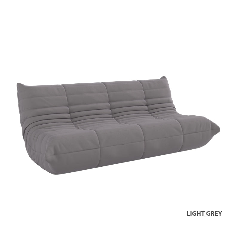 Kiara Lazy Caterpillar Leathaire Couch Ergonomic Design 3 Seater Sofa