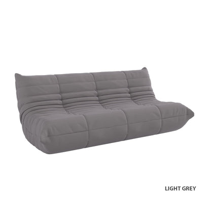 Kiara Lazy Caterpillar Leathaire Couch Ergonomic Design 3 Seater Sofa