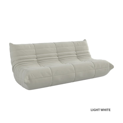 Kiara Lazy Caterpillar Leathaire Couch Ergonomic Design 3 Seater Sofa
