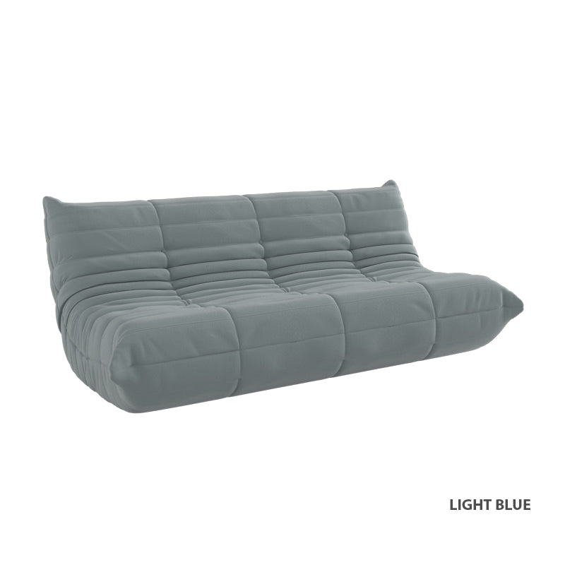 Kiara Lazy Caterpillar Leathaire Couch Ergonomic Design 3 Seater Sofa