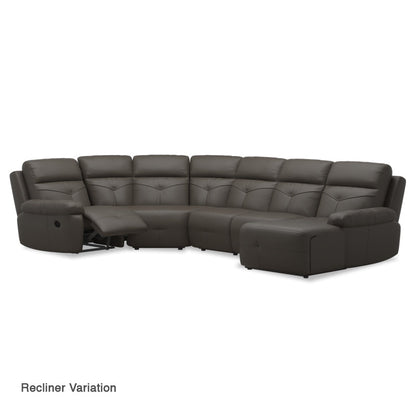 Taylor Half Leather Cowhide Corner Sofa With Chaise