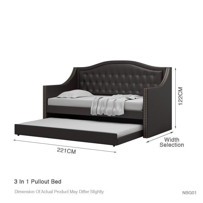 Lucy 3 in 1 Fuax Leather Pullout Bed Frame