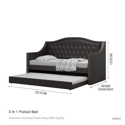 Lucy 3 in 1 Fuax Leather Pullout Bed Frame