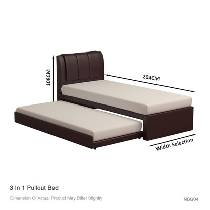 Princeton 3 in 1 Faux Leather Pullout Bed Frame