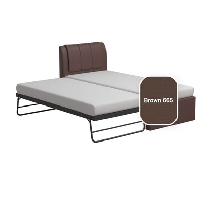 Princeton 3 in 1 Faux Leather Bed Frame With Trundle