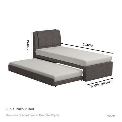 Princeton 3 in 1 Fabric Pullout Bed Frame