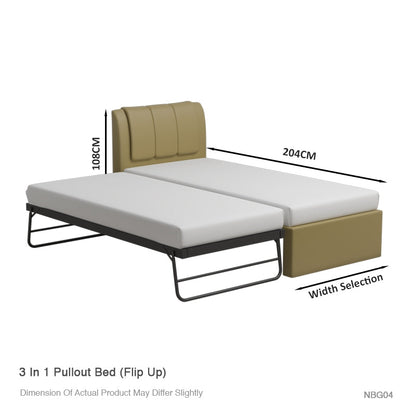 Princeton 3 in 1 Faux Leather Bed Frame With Trundle