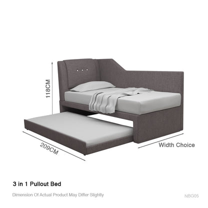Marico 3 in 1 Fabric Pullout Bed Frame